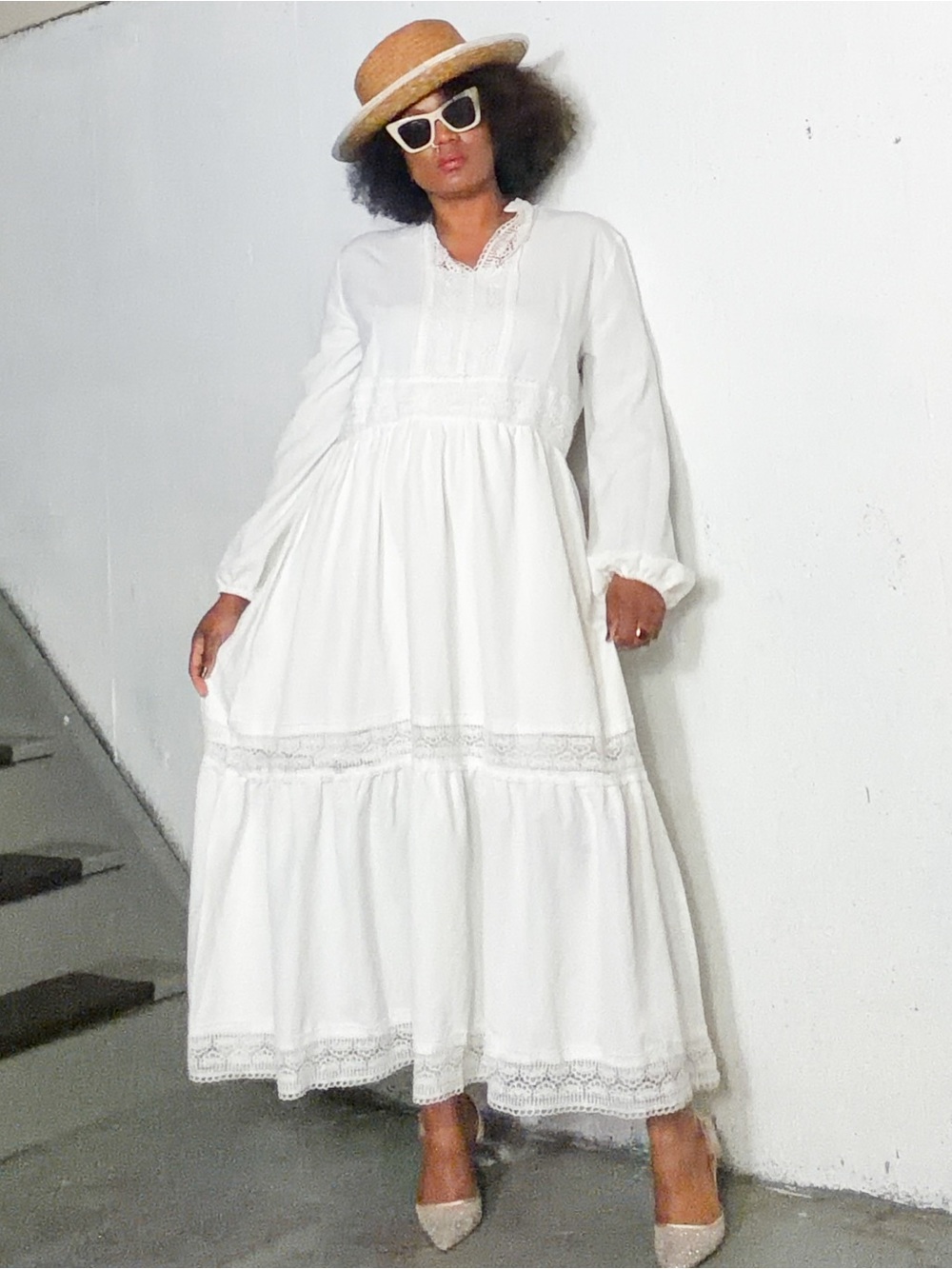 Boho Trim Maxi Dress - Women, L